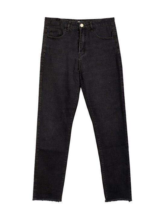 Forever 21 Denim - Forever 21 Womens Jeans  28x21 Black High Rise Straight Leg Raw Hem Ankle Jeans
